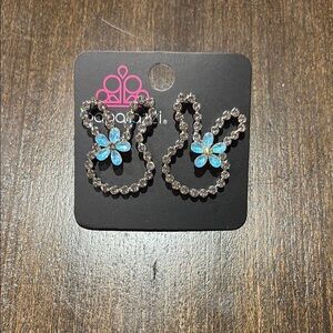 Silver and Blue Bunny Earrings
